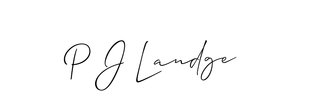 if you are searching for the best signature style for your name P J Landge. so please give up your signature search. here we have designed multiple signature styles  using Allison_Script. P J Landge signature style 2 images and pictures png