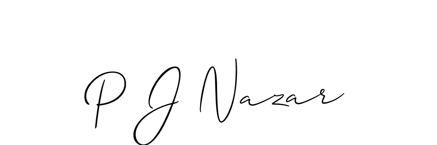 Here are the top 10 professional signature styles for the name P J Nazar. These are the best autograph styles you can use for your name. P J Nazar signature style 2 images and pictures png