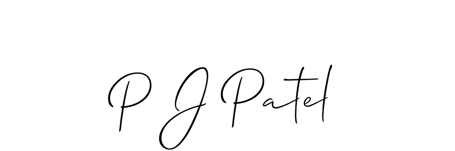 Make a beautiful signature design for name P J Patel. With this signature (Allison_Script) style, you can create a handwritten signature for free. P J Patel signature style 2 images and pictures png