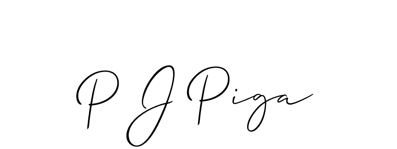 P J Piga stylish signature style. Best Handwritten Sign (Allison_Script) for my name. Handwritten Signature Collection Ideas for my name P J Piga. P J Piga signature style 2 images and pictures png
