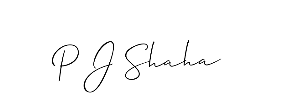 Also we have P J Shaha name is the best signature style. Create professional handwritten signature collection using Allison_Script autograph style. P J Shaha signature style 2 images and pictures png