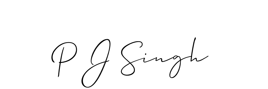 Use a signature maker to create a handwritten signature online. With this signature software, you can design (Allison_Script) your own signature for name P J Singh. P J Singh signature style 2 images and pictures png