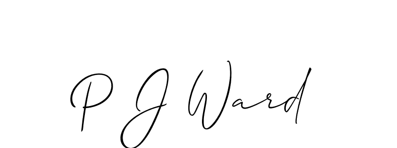 Make a beautiful signature design for name P J Ward. With this signature (Allison_Script) style, you can create a handwritten signature for free. P J Ward signature style 2 images and pictures png