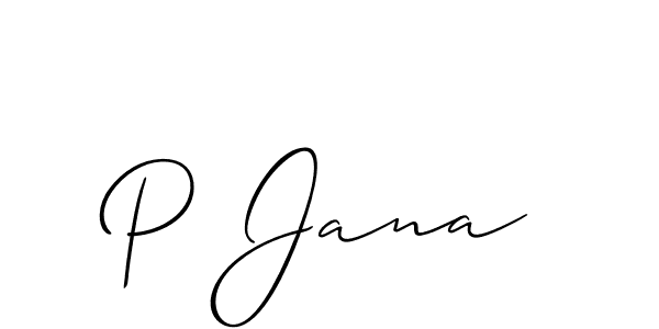 Best and Professional Signature Style for P Jana. Allison_Script Best Signature Style Collection. P Jana signature style 2 images and pictures png