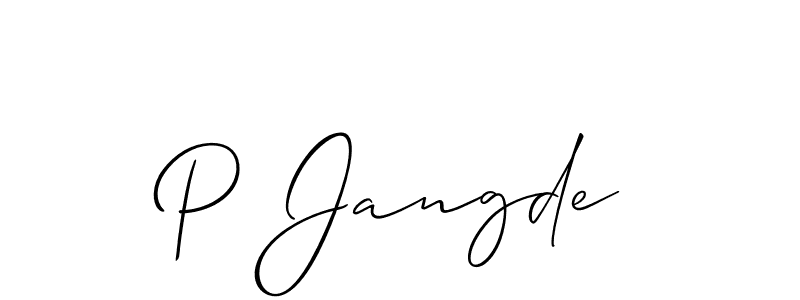 Make a beautiful signature design for name P Jangde. Use this online signature maker to create a handwritten signature for free. P Jangde signature style 2 images and pictures png