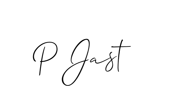 Also You can easily find your signature by using the search form. We will create P Jast name handwritten signature images for you free of cost using Allison_Script sign style. P Jast signature style 2 images and pictures png