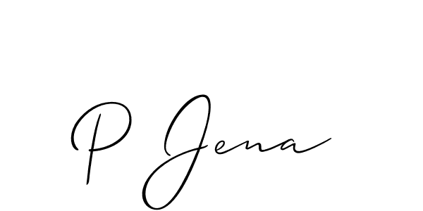 You should practise on your own different ways (Allison_Script) to write your name (P Jena) in signature. don't let someone else do it for you. P Jena signature style 2 images and pictures png