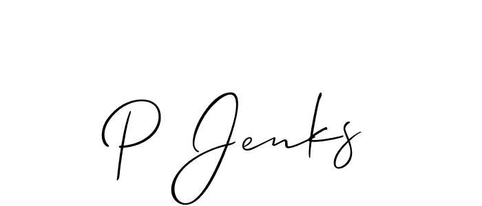 How to make P Jenks name signature. Use Allison_Script style for creating short signs online. This is the latest handwritten sign. P Jenks signature style 2 images and pictures png