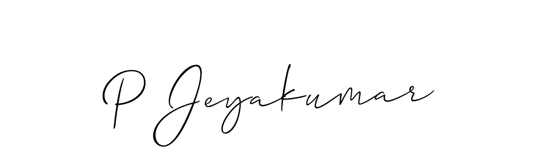 How to make P Jeyakumar signature? Allison_Script is a professional autograph style. Create handwritten signature for P Jeyakumar name. P Jeyakumar signature style 2 images and pictures png