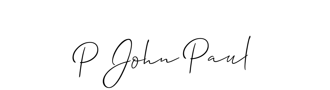 Use a signature maker to create a handwritten signature online. With this signature software, you can design (Allison_Script) your own signature for name P John Paul. P John Paul signature style 2 images and pictures png