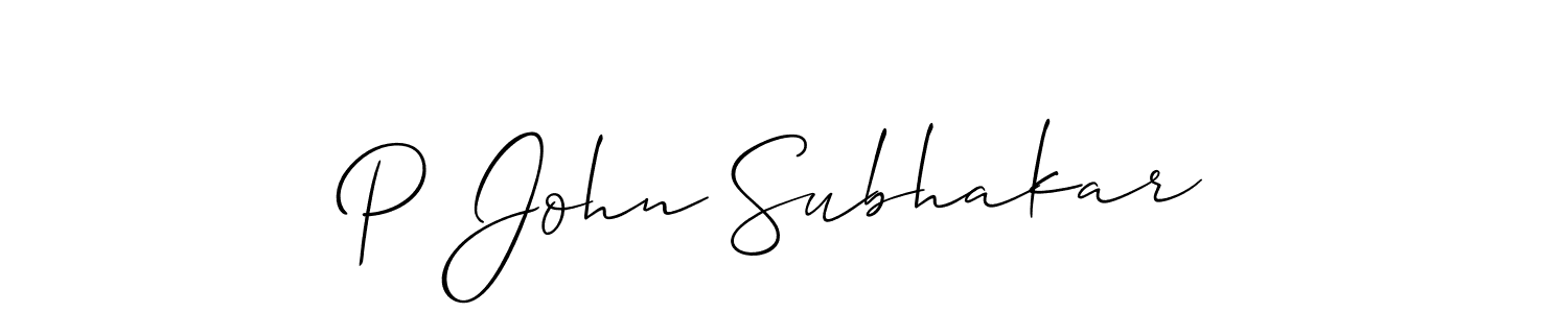 Once you've used our free online signature maker to create your best signature Allison_Script style, it's time to enjoy all of the benefits that P John Subhakar name signing documents. P John Subhakar signature style 2 images and pictures png