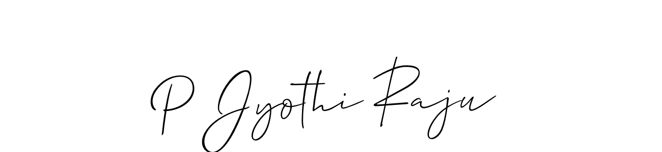 Design your own signature with our free online signature maker. With this signature software, you can create a handwritten (Allison_Script) signature for name P Jyothi Raju. P Jyothi Raju signature style 2 images and pictures png