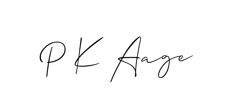 Similarly Allison_Script is the best handwritten signature design. Signature creator online .You can use it as an online autograph creator for name P K Aage. P K Aage signature style 2 images and pictures png