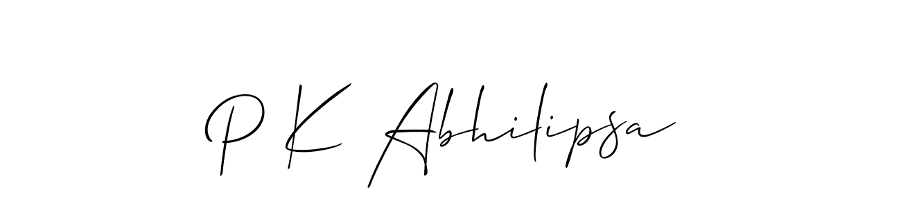 It looks lik you need a new signature style for name P K Abhilipsa. Design unique handwritten (Allison_Script) signature with our free signature maker in just a few clicks. P K Abhilipsa signature style 2 images and pictures png