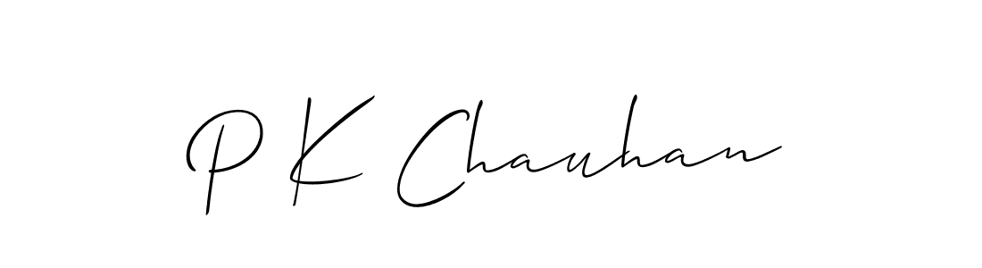 Allison_Script is a professional signature style that is perfect for those who want to add a touch of class to their signature. It is also a great choice for those who want to make their signature more unique. Get P K Chauhan name to fancy signature for free. P K Chauhan signature style 2 images and pictures png