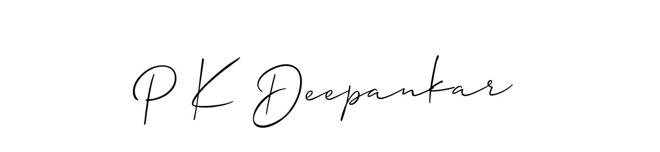 This is the best signature style for the P K Deepankar name. Also you like these signature font (Allison_Script). Mix name signature. P K Deepankar signature style 2 images and pictures png