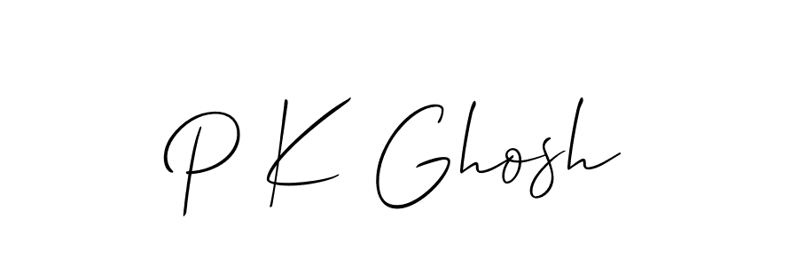 Create a beautiful signature design for name P K Ghosh. With this signature (Allison_Script) fonts, you can make a handwritten signature for free. P K Ghosh signature style 2 images and pictures png