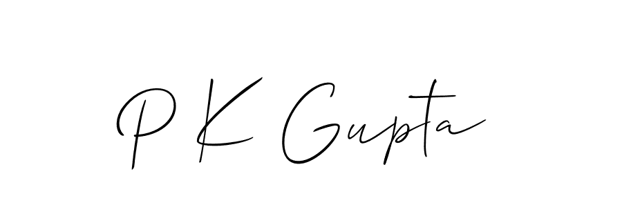 Also You can easily find your signature by using the search form. We will create P K Gupta name handwritten signature images for you free of cost using Allison_Script sign style. P K Gupta signature style 2 images and pictures png
