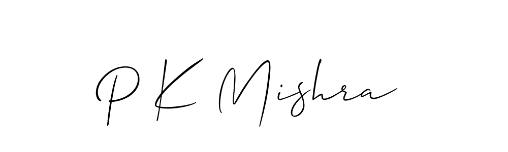 Create a beautiful signature design for name P K Mishra. With this signature (Allison_Script) fonts, you can make a handwritten signature for free. P K Mishra signature style 2 images and pictures png