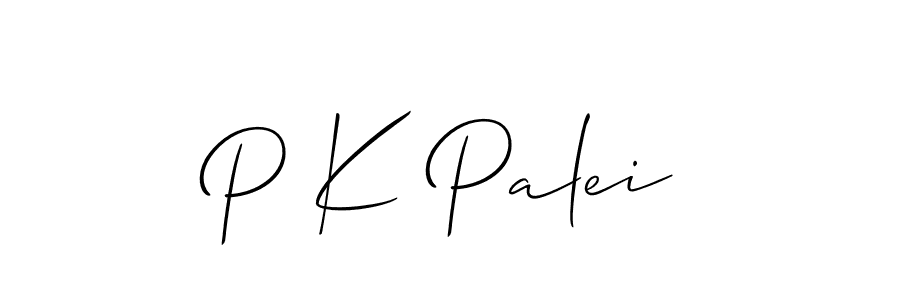 How to make P K Palei signature? Allison_Script is a professional autograph style. Create handwritten signature for P K Palei name. P K Palei signature style 2 images and pictures png