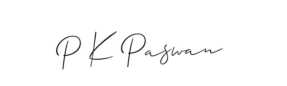 The best way (Allison_Script) to make a short signature is to pick only two or three words in your name. The name P K Paswan include a total of six letters. For converting this name. P K Paswan signature style 2 images and pictures png