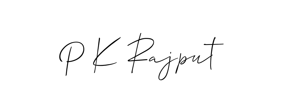 Make a beautiful signature design for name P K Rajput. With this signature (Allison_Script) style, you can create a handwritten signature for free. P K Rajput signature style 2 images and pictures png