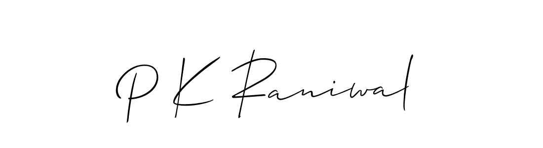 You should practise on your own different ways (Allison_Script) to write your name (P K Raniwal) in signature. don't let someone else do it for you. P K Raniwal signature style 2 images and pictures png