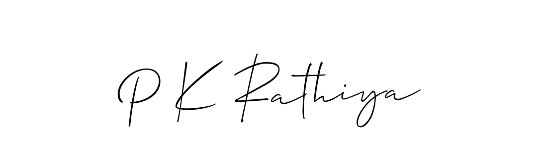 Also we have P K Rathiya name is the best signature style. Create professional handwritten signature collection using Allison_Script autograph style. P K Rathiya signature style 2 images and pictures png