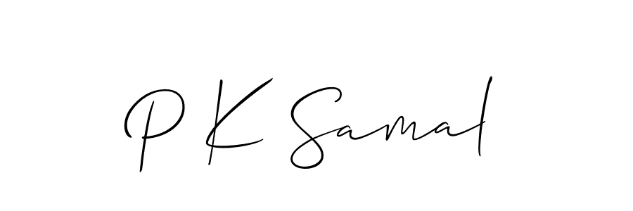 How to make P K Samal signature? Allison_Script is a professional autograph style. Create handwritten signature for P K Samal name. P K Samal signature style 2 images and pictures png