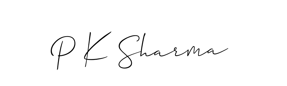 Make a beautiful signature design for name P K Sharma. With this signature (Allison_Script) style, you can create a handwritten signature for free. P K Sharma signature style 2 images and pictures png