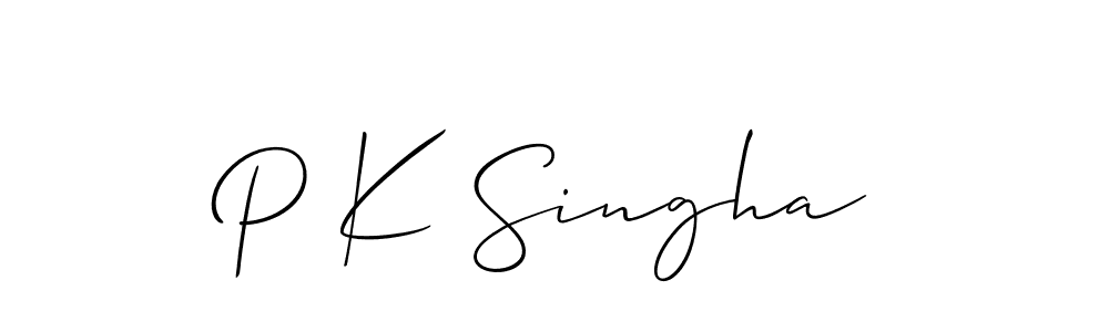 How to make P K Singha name signature. Use Allison_Script style for creating short signs online. This is the latest handwritten sign. P K Singha signature style 2 images and pictures png