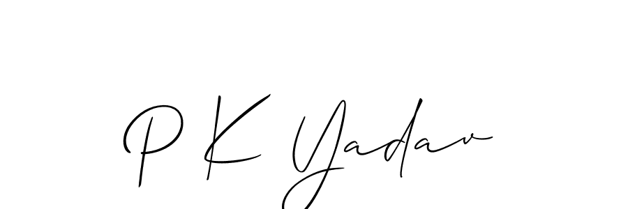 if you are searching for the best signature style for your name P K Yadav. so please give up your signature search. here we have designed multiple signature styles  using Allison_Script. P K Yadav signature style 2 images and pictures png