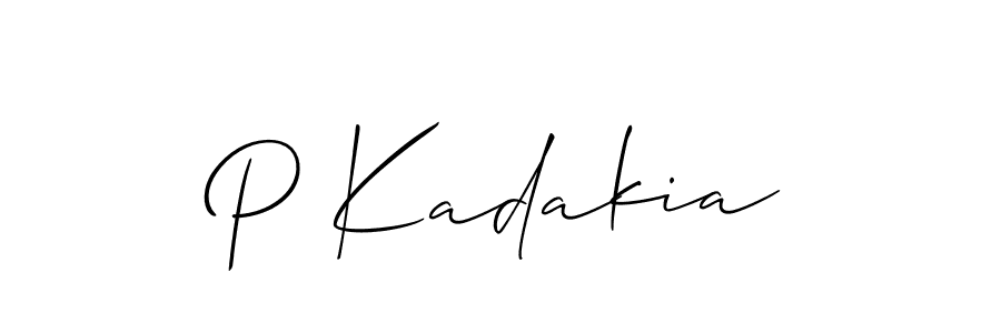 Similarly Allison_Script is the best handwritten signature design. Signature creator online .You can use it as an online autograph creator for name P Kadakia. P Kadakia signature style 2 images and pictures png