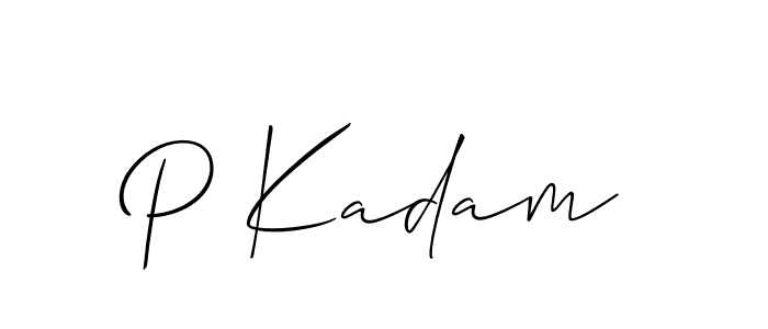 Make a beautiful signature design for name P Kadam. With this signature (Allison_Script) style, you can create a handwritten signature for free. P Kadam signature style 2 images and pictures png