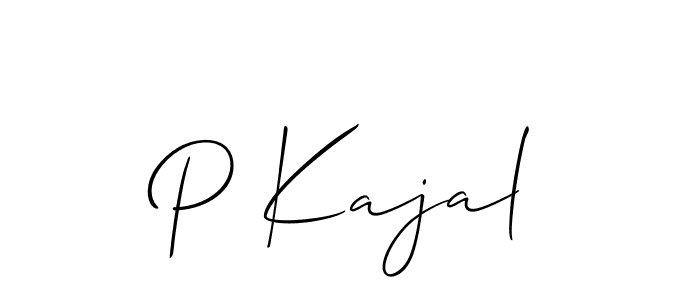 Also we have P Kajal name is the best signature style. Create professional handwritten signature collection using Allison_Script autograph style. P Kajal signature style 2 images and pictures png
