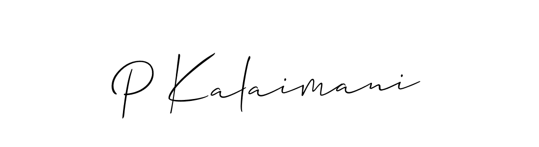 Create a beautiful signature design for name P Kalaimani. With this signature (Allison_Script) fonts, you can make a handwritten signature for free. P Kalaimani signature style 2 images and pictures png