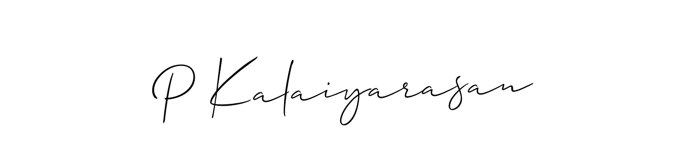 Also we have P Kalaiyarasan name is the best signature style. Create professional handwritten signature collection using Allison_Script autograph style. P Kalaiyarasan signature style 2 images and pictures png