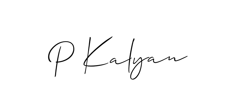 Also You can easily find your signature by using the search form. We will create P Kalyan name handwritten signature images for you free of cost using Allison_Script sign style. P Kalyan signature style 2 images and pictures png