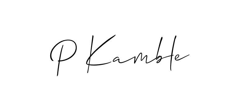 How to make P Kamble signature? Allison_Script is a professional autograph style. Create handwritten signature for P Kamble name. P Kamble signature style 2 images and pictures png