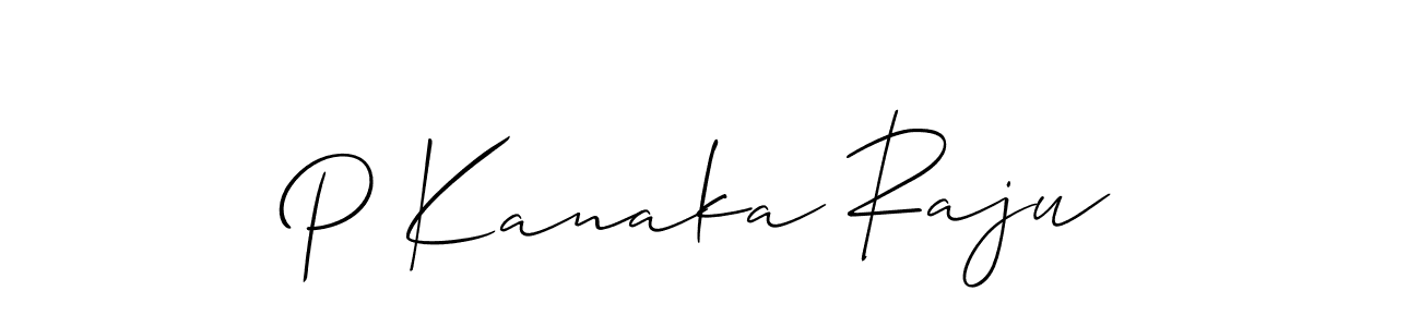 Make a short P Kanaka Raju signature style. Manage your documents anywhere anytime using Allison_Script. Create and add eSignatures, submit forms, share and send files easily. P Kanaka Raju signature style 2 images and pictures png