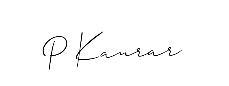 Also we have P Kanrar name is the best signature style. Create professional handwritten signature collection using Allison_Script autograph style. P Kanrar signature style 2 images and pictures png