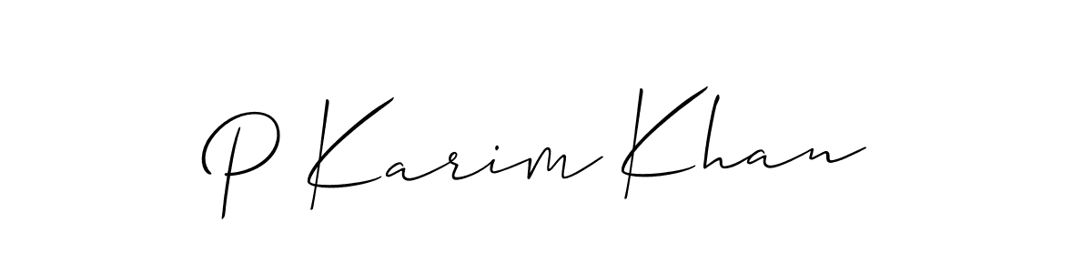 Make a beautiful signature design for name P Karim Khan. Use this online signature maker to create a handwritten signature for free. P Karim Khan signature style 2 images and pictures png