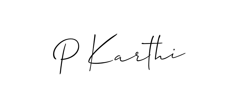 P Karthi stylish signature style. Best Handwritten Sign (Allison_Script) for my name. Handwritten Signature Collection Ideas for my name P Karthi. P Karthi signature style 2 images and pictures png