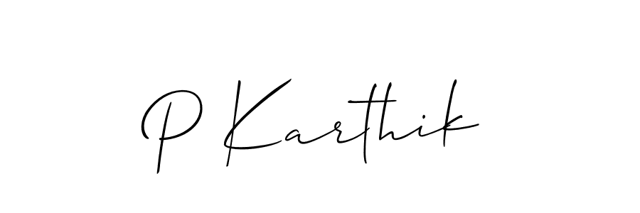 How to Draw P Karthik signature style? Allison_Script is a latest design signature styles for name P Karthik. P Karthik signature style 2 images and pictures png