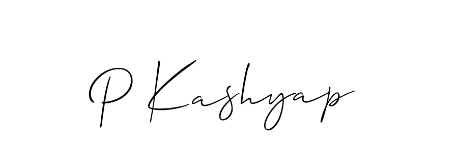 How to make P Kashyap signature? Allison_Script is a professional autograph style. Create handwritten signature for P Kashyap name. P Kashyap signature style 2 images and pictures png