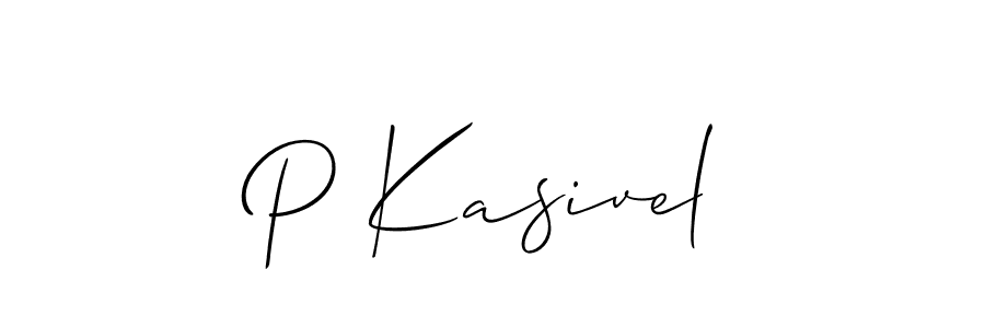 Design your own signature with our free online signature maker. With this signature software, you can create a handwritten (Allison_Script) signature for name P Kasivel. P Kasivel signature style 2 images and pictures png