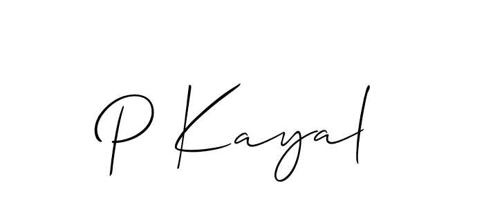 How to make P Kayal signature? Allison_Script is a professional autograph style. Create handwritten signature for P Kayal name. P Kayal signature style 2 images and pictures png