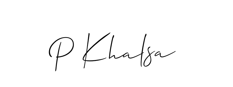 P Khalsa stylish signature style. Best Handwritten Sign (Allison_Script) for my name. Handwritten Signature Collection Ideas for my name P Khalsa. P Khalsa signature style 2 images and pictures png