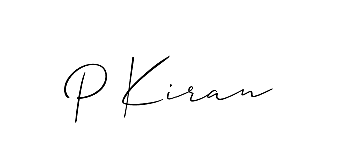 Also we have P Kiran name is the best signature style. Create professional handwritten signature collection using Allison_Script autograph style. P Kiran signature style 2 images and pictures png