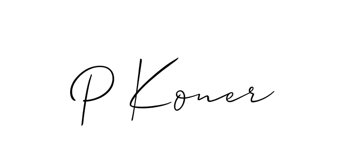 if you are searching for the best signature style for your name P Koner. so please give up your signature search. here we have designed multiple signature styles  using Allison_Script. P Koner signature style 2 images and pictures png